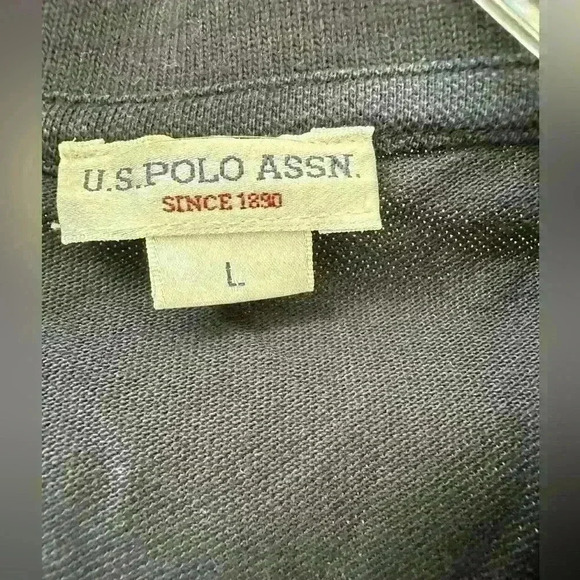 US Polo ASSN Navy Blue/ Orange Short Sleeve Polo Shirt Pony Cotton‎ Casual - Picture 5 of 8